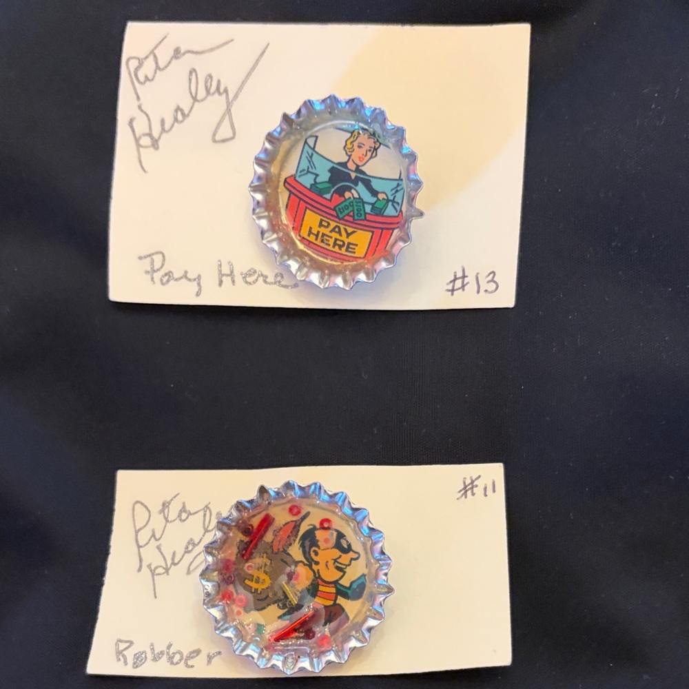 Vintage Comic Bottle Cap Pins